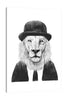 Balazs-Solti,Modern & Contemporary,Animals,Fashion,animals,animal,lion,lions,hats,hat,suit,suits,sir lion,necktie,neckties,black and white,Red,Mist Gray,Black,White