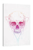 Balazs-Solti,Modern & Contemporary,People,Geometric,people,skull,skulls,triangle,triangles,paint drips,paint drip,drips,drip,bones,bone,Mist Gray,White,Ivory White,Purple