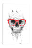 Balazs-Solti,Modern & Contemporary,People,Animals,people,skull,skuils,eyeglass,eyeglasses,birds,bird,animals,animal,paint drips,paint drip,drips,drip,Slate Gray,White