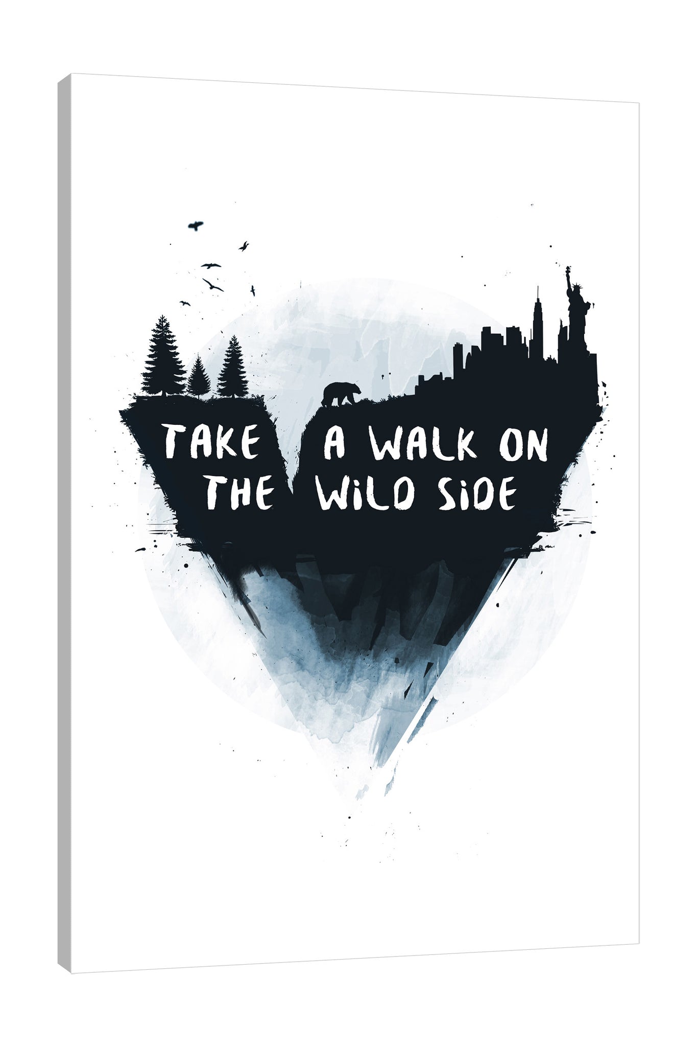 Balazs-Solti,Modern & Contemporary,Animals,Landscape & Nature,Buildings & Cityscapes,words and phrases,take a walk on the wild side,wild side,trees,big city,cicties,new york,animals,animal,bears,bear,birds,bird,Coral Pink,Blue,Salmon Pink,White