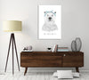 Balazs-Solti,Modern & Contemporary,Animals,Inspirational Quotes & Sayings,animals,animal.bear,bears,polka dots,polka dot,we can do it,words and phrases,inspirational,blue,headband,White,Gray