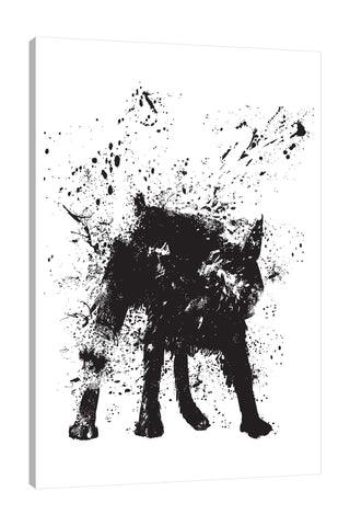 Balazs-Solti,Modern & Contemporary,Animals,animals,animal,dogs,dog,wet dog,wet dogs,splatters,splatter,spots,spot,black and white,black,white,Red,Mist Gray,Black