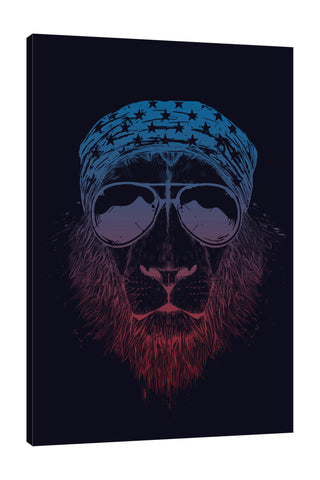 Balazs-Solti,Modern & Contemporary,Animals,Fashion,animals,animal,sunglasses,sunglass,shades,shade,star,stars,bandana,bandanas,lion,lions,black,Red,Sea Green,Charcoal Gray,Turquoise Blue,Black