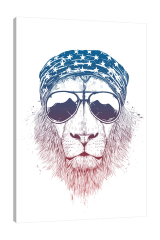 Balazs-Solti,Modern & Contemporary,Animals,Fashion,animals,animal,sunglasses,sunglass,shades,shade,star,stars,bandana,bandanas,lion,lions,white,Purple,Salmon Pink,White