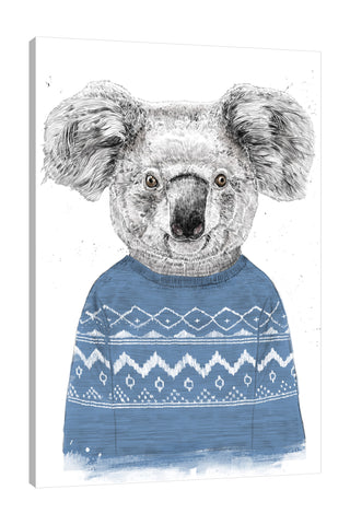 Balazs-Solti,Modern & Contemporary,Animals,Geometric,animals,animal,koalas,koala,sweater,sweaters,blue,pattern,patterns,white,diamonds,diamond,shapes,shape,triangle,triangles,Turquoise Blue,Gray,Blue,Purple,Charcoal Gray,Coral Pink,White