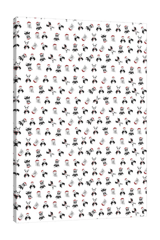 Balazs-Solti,Modern & Contemporary,Animals,animals,animal,panda,pandas,heart,hearts,winter,red,white,black and white,christmas,dog,dogs,pug,pugs,hat,hats,bears,bear,Pale Yellow,White,Gray