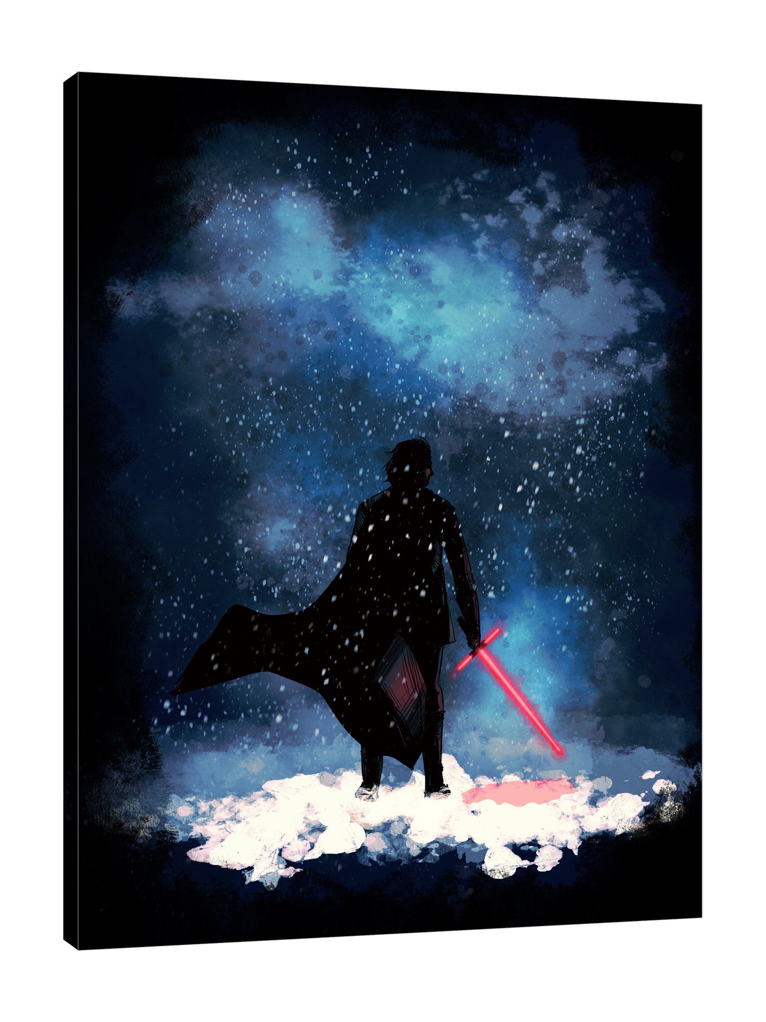 Ludwig-Van-Bacon,Vertical,3X4,Modern & Contemporary,Entertainment,Fantasy & Sci-Fi,People,people,person,man,ben,figure,entertainment,sci fi,light saber,light sabers,galaxy,galaxies,stars,star,silhoutte,silhouttes,men,sword,swords,white,Red,Slate Gray,Blue,Charcoal Gray,Gray,Black