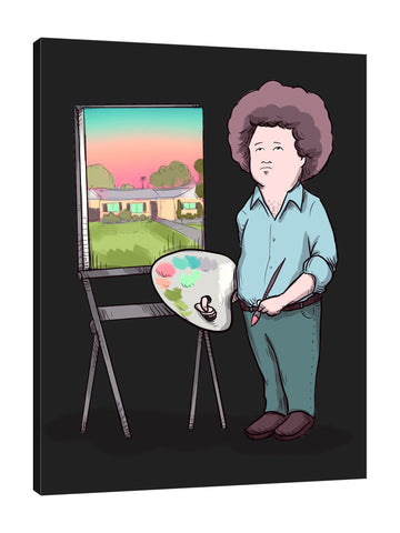Ludwig-Van-Bacon,Vertical,3X4,Modern & Contemporary,People,bobby rose,bobby,painter,painting,thinking,afro,house,home,black,figure,man,men,Purple,Blue,Charcoal Gray,Gray,Tan White,White,Black