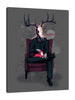 Ludwig-Van-Bacon,Vertical,3X4,Modern & Contemporary,Entertainment,People,Fantasy & Sci-Fi,Animals,bdsm,cosplay,words,deer,horns,suits,dad,costume,sitting,sit,animals,animal,cat.chair,chairs,Charcoal Gray,White,Black,Blue,Gray