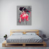 Ludwig-Van-Bacon,Vertical,3X4,Modern & Contemporary,Fantasy & Sci-Fi,Entertainment,People,Floral & Botanical,woman,lady,mask,masks,bloody,blood,red,paint drips,drips,paint drip,drip,nude,floral,florals,flower,flowers,Purple,White,Charcoal Gray,Gray,Mist Gray