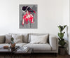 Ludwig-Van-Bacon,Vertical,3X4,Modern & Contemporary,Fantasy & Sci-Fi,Entertainment,People,Floral & Botanical,woman,lady,mask,masks,bloody,blood,red,paint drips,drips,paint drip,drip,nude,floral,florals,flower,flowers,Purple,White,Charcoal Gray,Gray,Mist Gray