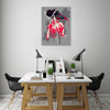 Ludwig-Van-Bacon,Vertical,3X4,Modern & Contemporary,Fantasy & Sci-Fi,Entertainment,People,Floral & Botanical,woman,lady,mask,masks,bloody,blood,red,paint drips,drips,paint drip,drip,nude,floral,florals,flower,flowers,Purple,White,Charcoal Gray,Gray,Mist Gray