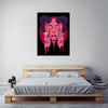 Ludwig-Van-Bacon,Vertical,3X4,Modern & Contemporary,Entertainment,People,kitties,kitty,horns,horn,words,word,titties,evil,red,paint drips,drips,paint drip,drip,circles,circle,Mist Gray,Blue,Purple,Charcoal Gray,White,Black,Gray