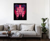 Ludwig-Van-Bacon,Vertical,3X4,Modern & Contemporary,Entertainment,People,kitties,kitty,horns,horn,words,word,titties,evil,red,paint drips,drips,paint drip,drip,circles,circle,Mist Gray,Blue,Purple,Charcoal Gray,White,Black,Gray