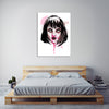 Ludwig-Van-Bacon,Vertical,3X4,Modern & Contemporary,People,Entertainment,women,woman,lady,ladies,mia,smoking,smoke,bloody,blood,drips,drip,nose bleed,Red,Black,Seashell White,Gray,Mist Gray
