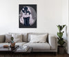 Ludwig-Van-Bacon,Vertical,3X4,Modern & Contemporary,Entertainment,People,Animals,woman,women,mystery,animals,animal,snake,snakes,dragonfly,dragonflies,mask,maks,mysteries,noctural,nocturnals,Red,Charcoal Gray,Blue,Navy Blue,Lime Green,Gray,Black