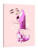 Ludwig-Van-Bacon,Vertical,3X4,Modern & Contemporary,People,Entertainment,quartz,crystals,crystal,licking,lick,violet,pink,sparkles,sparkle,woman,women,sparkling,Yellow,Tan White,Red,Gray,Nude White