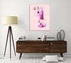 Ludwig-Van-Bacon,Vertical,3X4,Modern & Contemporary,People,Entertainment,quartz,crystals,crystal,licking,lick,violet,pink,sparkles,sparkle,woman,women,sparkling,Yellow,Tan White,Red,Gray,Nude White
