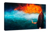 Mario-Sanchez-Nevado,Horizontal,3X2,Modern & Contemporary,Fantasy & Sci-Fi,man,men,businessman,business suit,suits,suit,fire,burning,burn,deep,blue,red,orange,Red,Gray,Cranberry Red,Mist Gray,White,Black