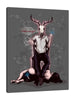 Ludwig-Van-Bacon,Vertical,3X4,Modern & Contemporary,People,Entertainment,Fantasy & Sci-Fi,bdsm,costumes,cosplay,erotic,couple,couples,grunges,grunge,splatter,splatters,ladies,couple,lady,suits,mask,horns,horn,had enough,words,Charcoal Gray,White,Black,Slate Gray,Gray