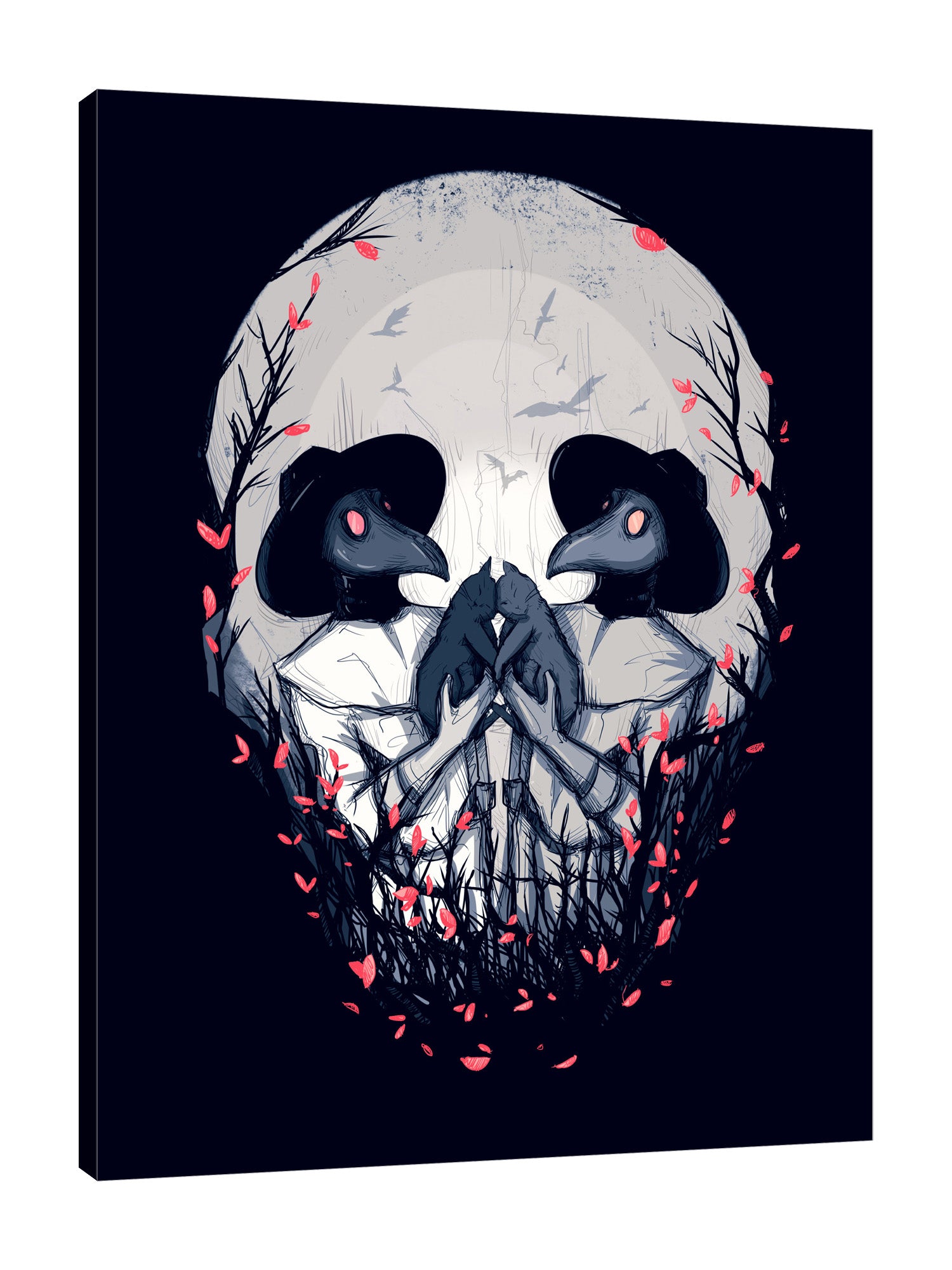 Ludwig-Van-Bacon,Vertical,3X4,Modern & Contemporary,Animals,Floral & Botanical,skull,skulls,animals,animal,carts,cat,hands,hand,florals,floral,petal,petals,tree,trees,Red,Gray,Teal Blue,Green,Lime Green,Purple,Charcoal Gray,Black
