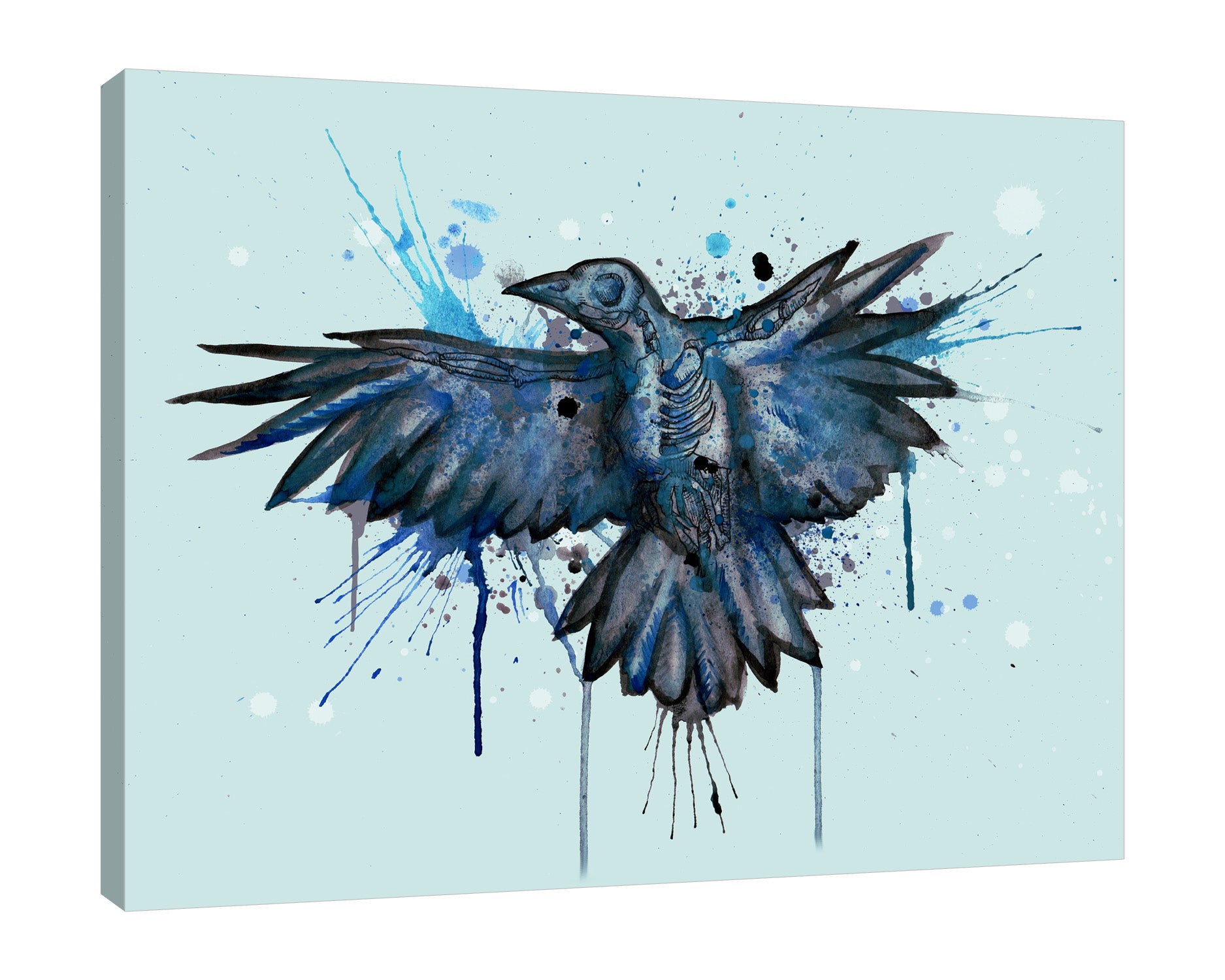 Ludwig-Van-Bacon,Horizontal,5X4,Modern & Contemporary,Animals,animals,animal,birds,bird,paint drips,paint drip,drips,drip,blue,Red,Navy Blue,Black,Blue,Purple,Mint Green,Sea Green,Blue Gray,Gray