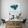 Ludwig-Van-Bacon,Horizontal,5X4,Modern & Contemporary,Animals,animals,animal,birds,bird,paint drips,paint drip,drips,drip,blue,Red,Navy Blue,Black,Blue,Purple,Mint Green,Sea Green,Blue Gray,Gray
