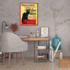 Shane-Miller,Vertical,4X5,Modern & Contemporary,Animals,Entertainment,animals,animal,black cat,cats,cat,words and phrases,words,chat noir,banner,banners,Red,Gold Yellow,Rose Brown,Black,Mist Gray,Sky Blue,Lime Green,Gray,Charcoal Gray,Purple
