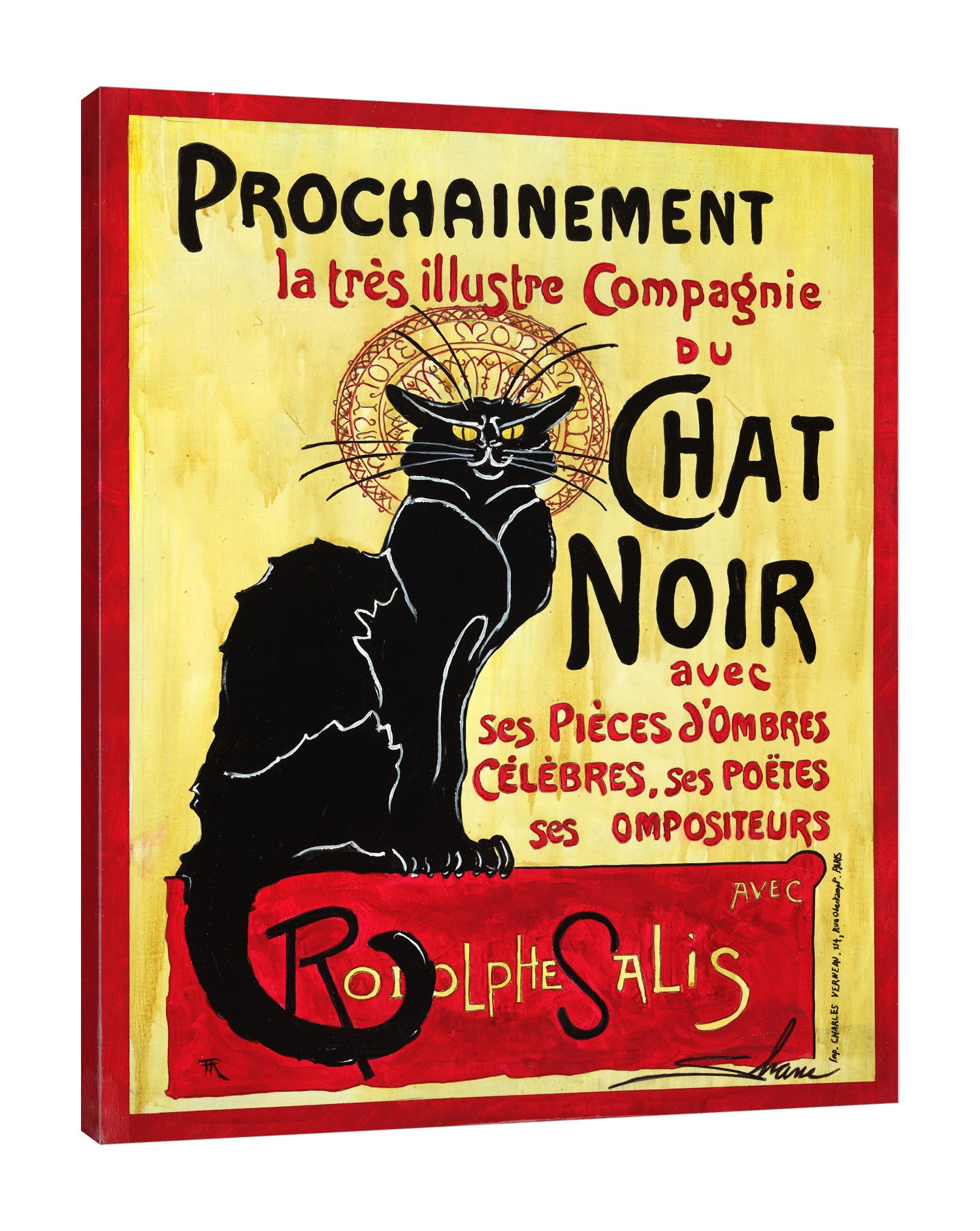 Shane-Miller,Vertical,4X5,Modern & Contemporary,Animals,Entertainment,animals,animal,black cat,cats,cat,words and phrases,words,chat noir,banner,banners,Red,Gold Yellow,Rose Brown,Black,Mist Gray,Sky Blue,Lime Green,Gray,Charcoal Gray,Purple