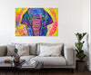 Morgan-Richardson,Horizontal,3X2,Modern & Contemporary,Animals,animals,animal,elephant,elephants,pattern,patterns,circles,circle,Red,Gray,Charcoal Gray,Blue,Mist Gray,Slate Gray