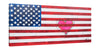 Raider-Originals,Vertical,1X2,Modern & Contemporary,Abstract,American,America,flag,flags,American flag,hearts,heart,lines,line,stars,star,blue,rectangle,rectangles,Rose Orange,Teal Blue,Brown,Charcoal Gray,White,Gray