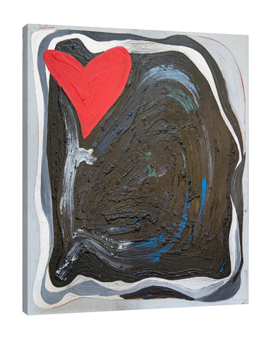 Raider-Originals,Vertical,4X5,Modern & Contemporary,Abstract,Abstract,heart,hears,shapes,shape,white,black,red,swirl,swirls,Red,Charcoal Gray,Black,Gray,Blue,Rose Orange,Slate Gray