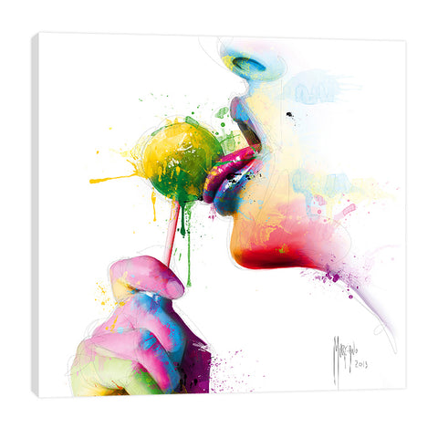Patrice-Murciano,Modern & Contemporary,People,lips,lipsticklicking,woman,lady,lollipop,candy,splatter,ombre,White,Gray