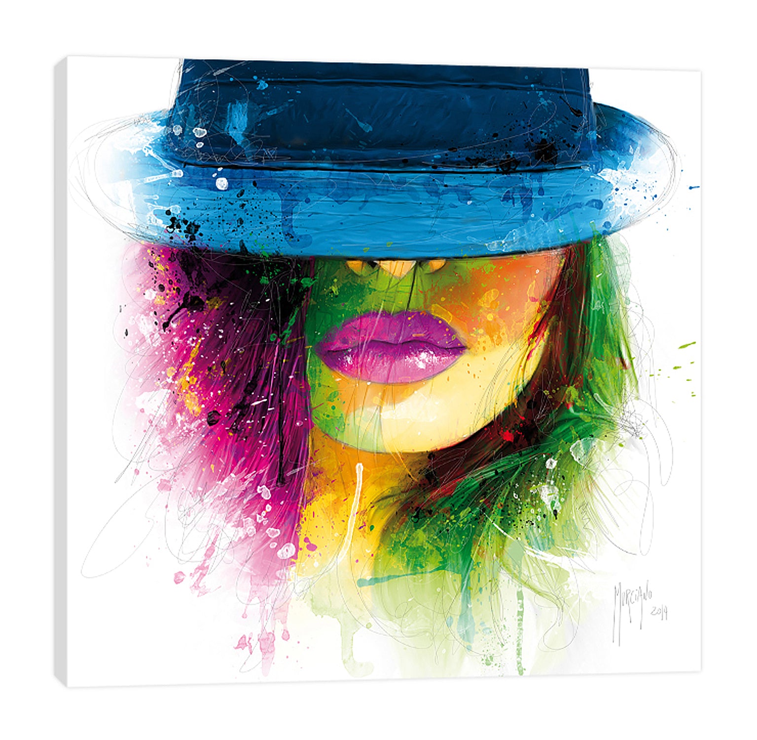 Patrice-Murciano,Modern & Contemporary,People,Fashion,woman,lady,lines,ombre,splatters,eyes,eyeshadow,fashion,hat,Navy Blue,Pale Green,Green,Mist Gray,White,Black,Gray