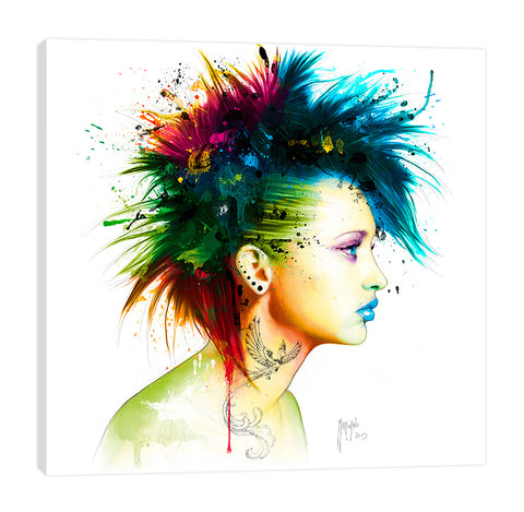 Patrice-Murciano,Modern & Contemporary,People,Fashion,fashion punk,punk,woman,lady,earrings,tattoes,mohawk,ombre,Tan White,Sea Green,Gray,Tan Orange,White