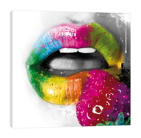 Patrice-Murciano,Modern & Contemporary,Fashion,woman,strawberry,fruits,lips,pink,fruity,yellow,oranges,Red,Blue,Mint Blue,Mist Gray,Yellow,Gray,Charcoal Gray,Green,Tan Brown