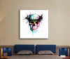 Patrice-Murciano,Modern & Contemporary,People,jesus skull,skulls,bones,thorns,paint drips,lines,ombre,Blue,Black,Gray,White
