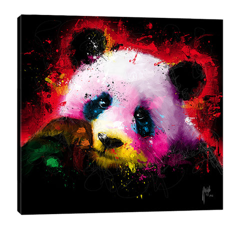 Patrice-Murciano,Modern & Contemporary,Animals,panda,animals,animal,pandas,splatters,paint drips,lines,scribbles,Red,Purple,Gray,Charcoal Gray,Blue,Sky Blue,Black