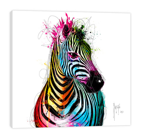 Patrice-Murciano,Modern & Contemporary,Animals,zebra,animals,animal,zebras,stripes,patterns,lines,splatter,Red,Mist Gray,Jade Blue,Ivory White