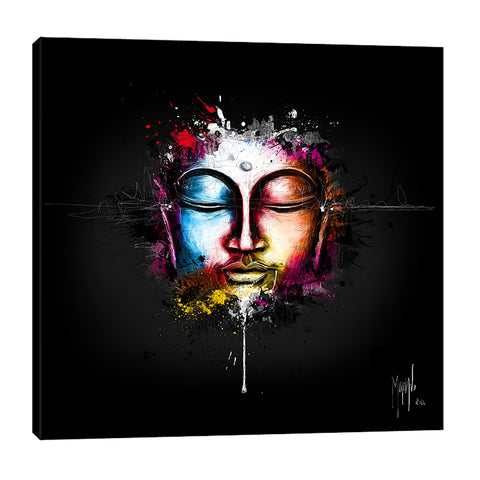 Patrice-Murciano,Modern & Contemporary,People,buddha,people,ombre,splatter,lines,figure,Red,Charcoal Gray,Gray,Purple,Black