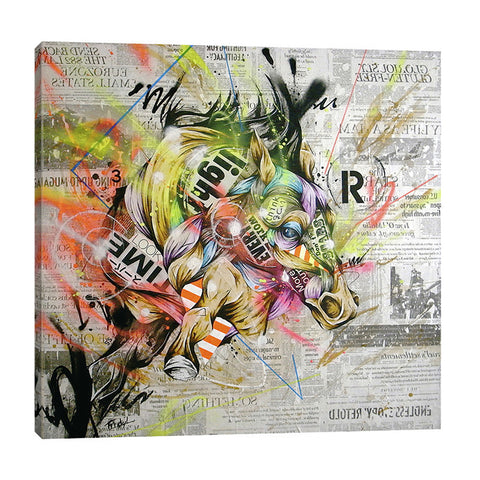 Taka-Sudo,Modern & Contemporary,Animals,animals,animal,horse,horses,splatter,lines,words and phrases,Red,Gray,Blue,Slate Gray,Black,Charcoal Gray,Brown,Rose Brown