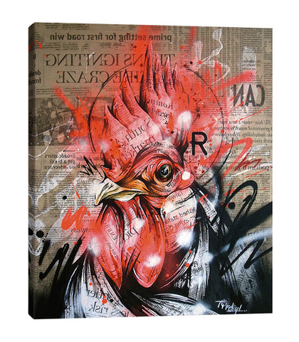 Taka-Sudo,Modern & Contemporary,Animals,chicken,animals,chickens,red,words and phrases,blck,Red,Blue,Gray,Baby Blue,Charcoal Gray,Army Green