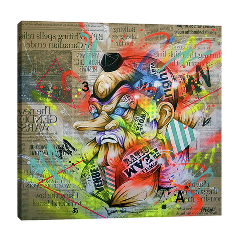 Taka-Sudo,Modern & Contemporary,People,man,hat,words and phrases,geometric,words,lines,splatter,Red,Gray,Blue Gray,Baby Blue,Charcoal Gray,Mint Blue,Black,Blue,Lime Green