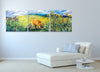 Iris-Scott, impressionism, animal, daisies, finger paint, fox, grass, green, Iris-Scott, landscape, multi-panel, surreal, yellow, multi-panel