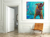 Iris-Scott,Modern & Contemporary,Animals,animals,animal,dogs,dog,wagging,shaking,water drops,teal,splatter,