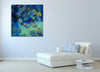 Iris-Scott,Modern & Contemporary,Animals,fish,animals,ponds,rocks,salmon,salmons,lily pads,