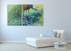 Iris-Scott, impressionism,animal, Animals, bird, eyes, feather, feathers, finger paint, fingerpaint, Iris-Scott, Modern & Contemporary, multi-panel, peacock, peacocks, multi-panel