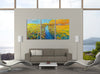 Iris-Scott, impressionism, clouds, Floral & Botanical, florals, flowers, Iris-Scott, landscape, Modern & Contemporary, skies, sunflower, sunflowers, trees, multi-panel