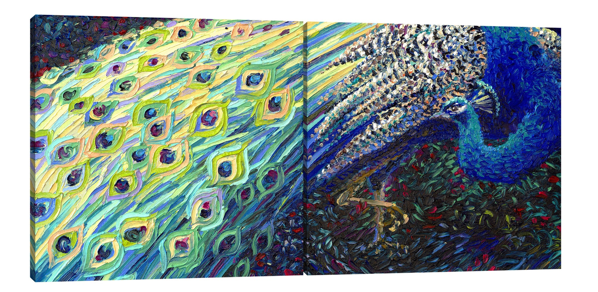 Iris-Scott, impressionism, Animals, eyes, feather, feathers, Iris-Scott, Modern & Contemporary, peacock, peacocks, multi-panel