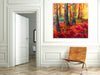 Iris-Scott,Modern & Contemporary,Landscape & Nature,trees,reds,leaves,florals,flowers,skies,blue,